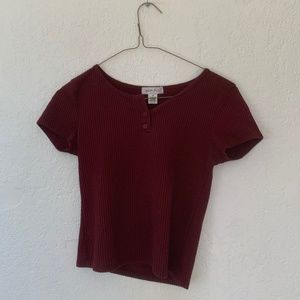 Ribbed Burgundy Top